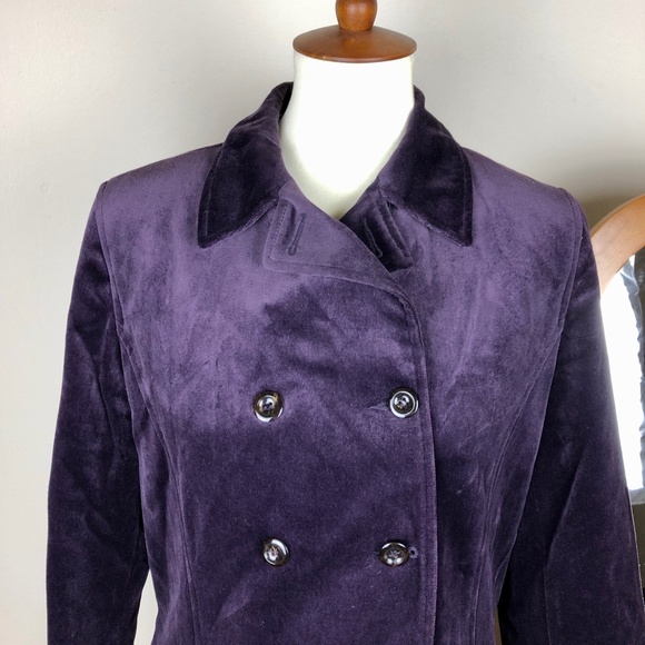 VINTAGE VELVET Double Breasted Jacket Purple MP - Picture 2 of 9